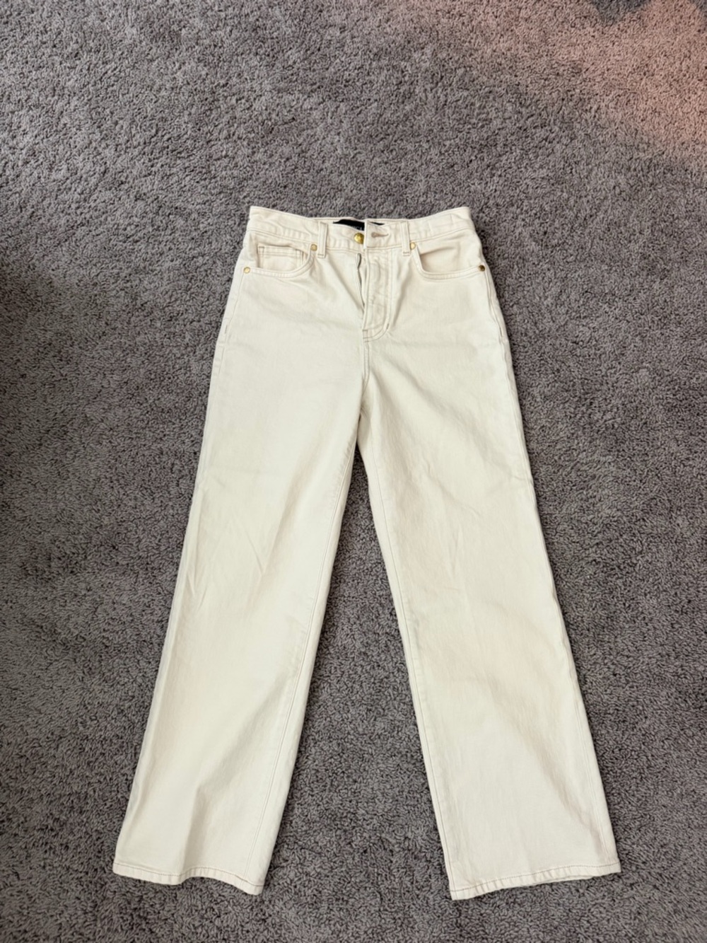 Veronica Beard Women's Cream Straight-Leg Ankle Jeans